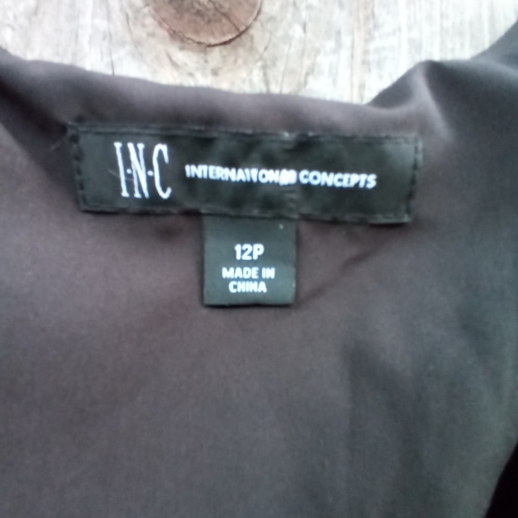 I.N.C International Dress Womens Sz 12P Green Floral Print Hi Low Short Sleeves - Picture 6 of 11